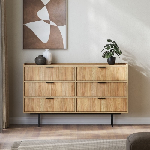Drewniana komoda dąb z szufladami do przedpokoju ORI
