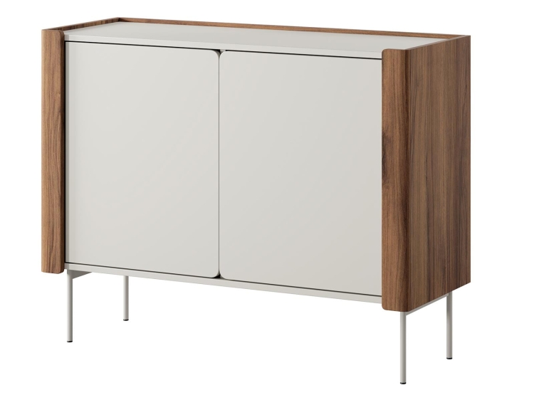 Kaszmirowa komoda z elementem orzechu wąska OSLO