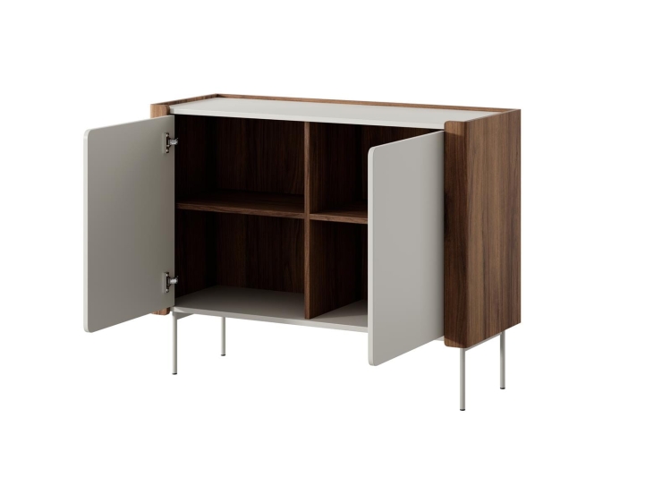 Kaszmirowa komoda z elementem orzechu wąska OSLO