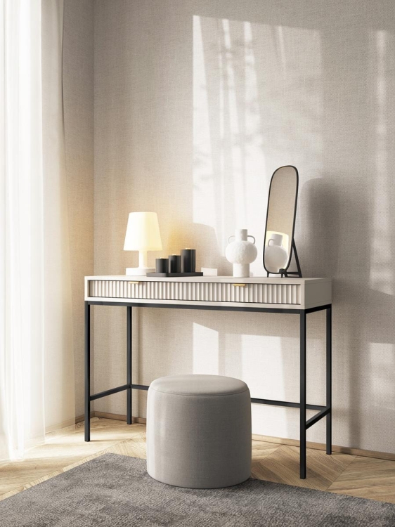 Designerska toaletka kaszmirowa z 2 szufladami FLORS