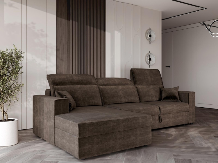 Ciemny grafitowy narożnik z funkcją spania BARCO