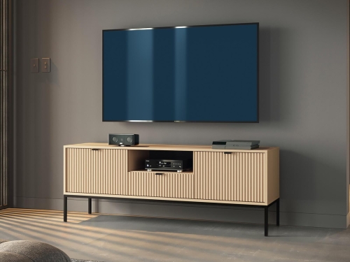 Szafka RTV z szufladą z ryflowanym frontem FLORS DĄ