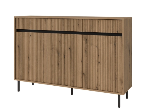 Ryflowana komoda japandi z 3 szufladami CIAO