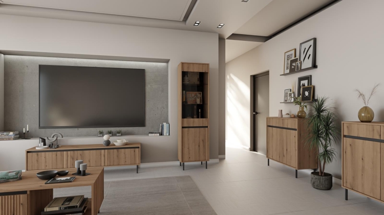 Nowoczesna witryna wysoka z oświetleniem LED CIAO