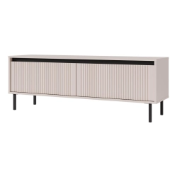 Elegancka szafka pod telewizor lamele beż 140 cm CIAO