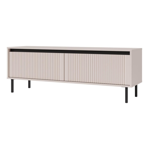 Elegancka szafka pod telewizor lamele beż 140 cm CIAO