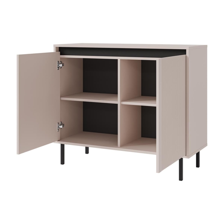 Designerska komoda minimalistyczna ryflowana CIAO BEŻ