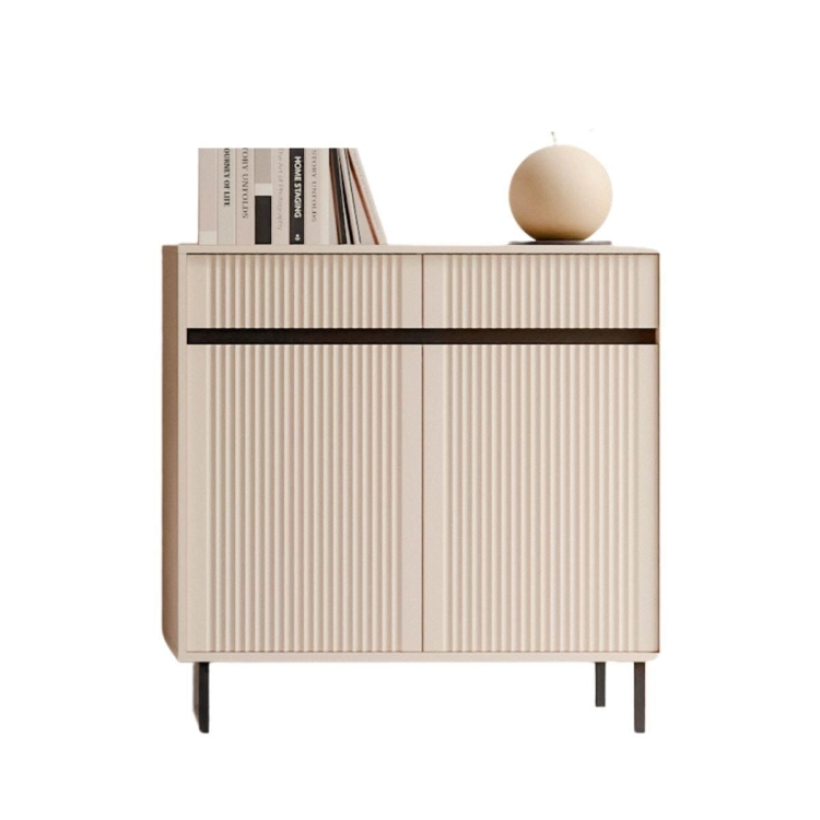 Beżowa komoda z dwoma szufladami z lamelami CIAO