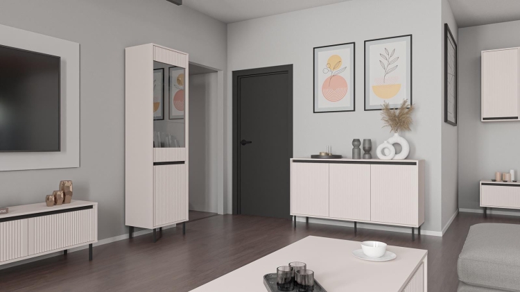 Elegancka komoda beżowa z 3 szufladami CIAO