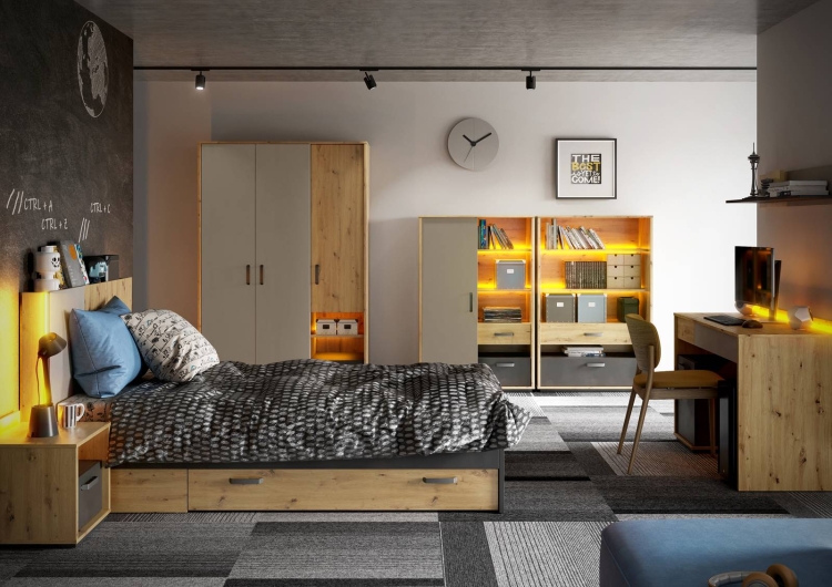 Młodzieżowa komoda z oświetleniem LED POPI