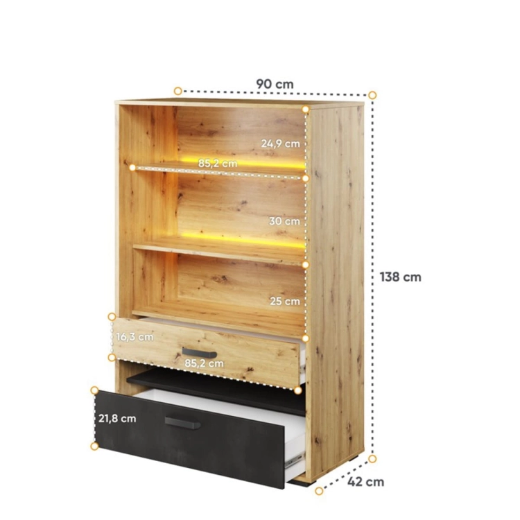 Regał z szufladą do pokoju młodzieżowego POPI