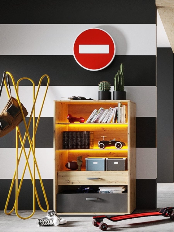 Regał z szufladą do pokoju młodzieżowego POPI