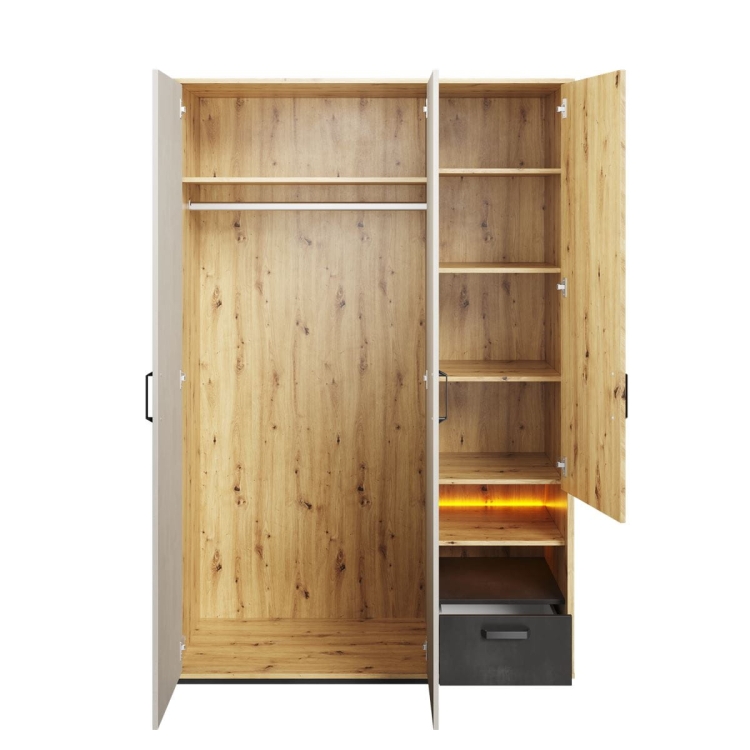 Nowoczesna szafa do pokoju młodzieżowego z LED POPI