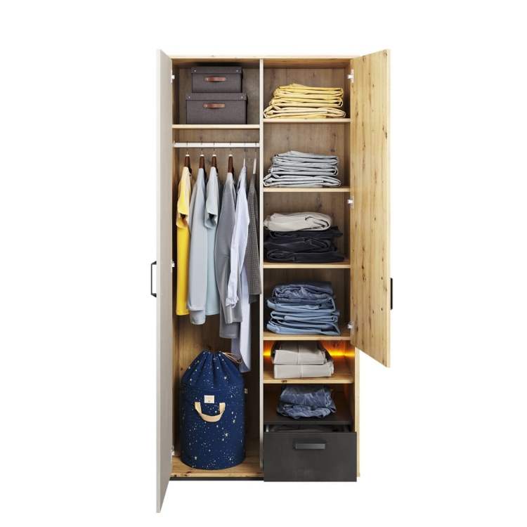 Szafa uchylna z LED do pokoju nastolatka POPI