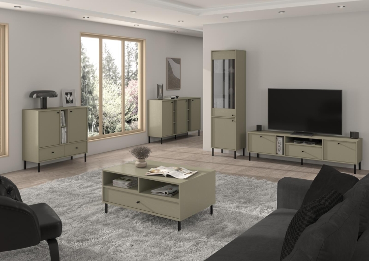 Klasyczny stolik kawowy z szufladą do salonu NOBIS