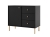 Czarna elegancka mała komoda złote uchwyty NOBIS