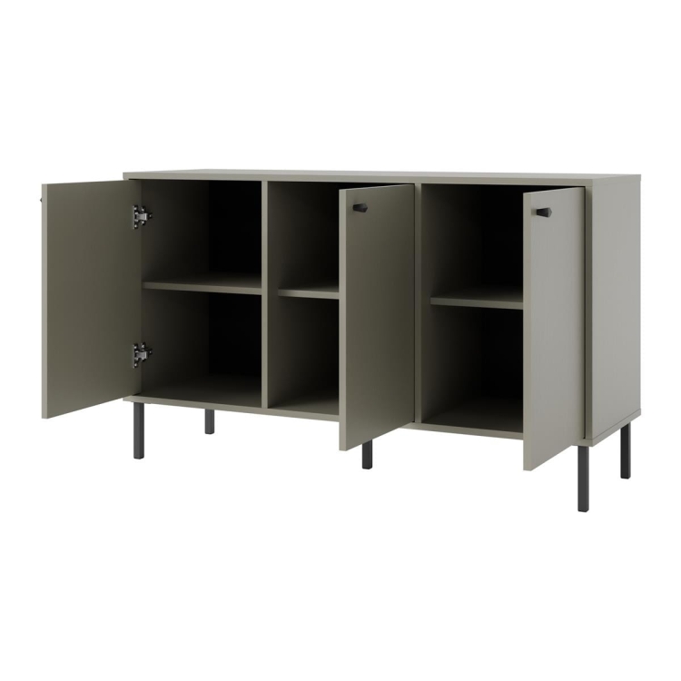 Minimalistyczna komoda eukaliptus metalowe nogi NOBIS