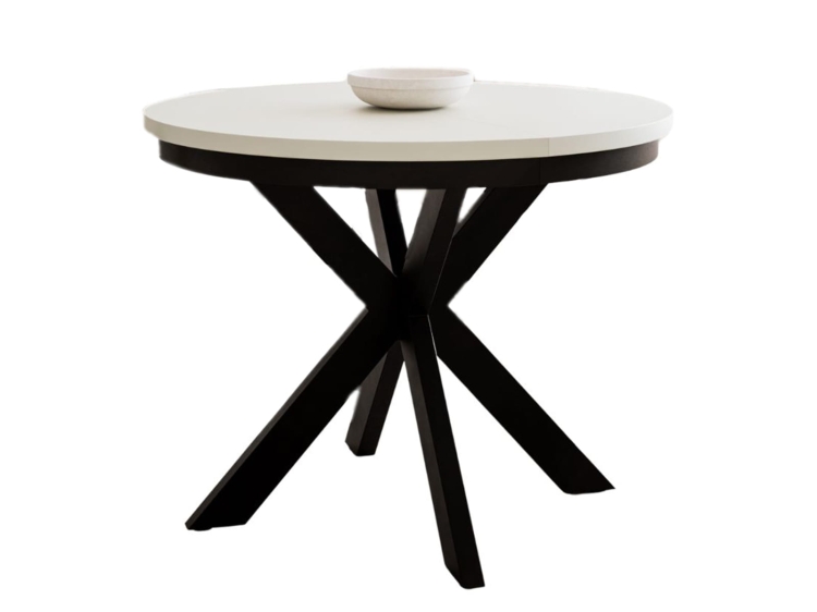Nowoczesny stół jadalniany okrągły BELLAMO BIAŁY-CZARNY