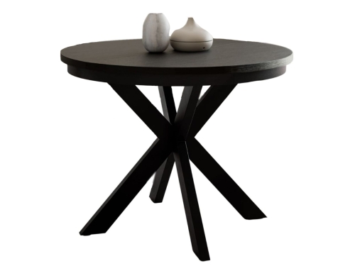 Czarny okrągły stół do jadalni 100-180 cm BELLAMO DREWNO
