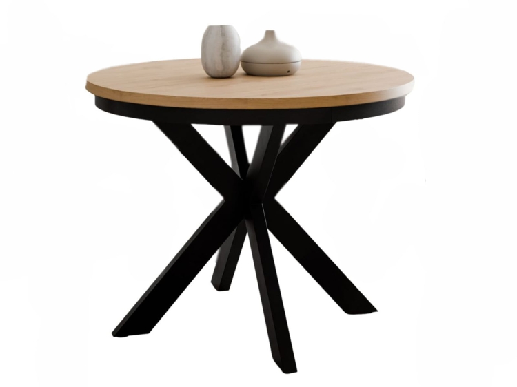 Modny okrągły stół do małej kuchni 100 cm BELLAMO DĄB CRAFT