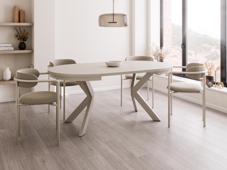 Modny okrągły stół do małej kuchni 100 cm BELLAMO DĄB CRAFT