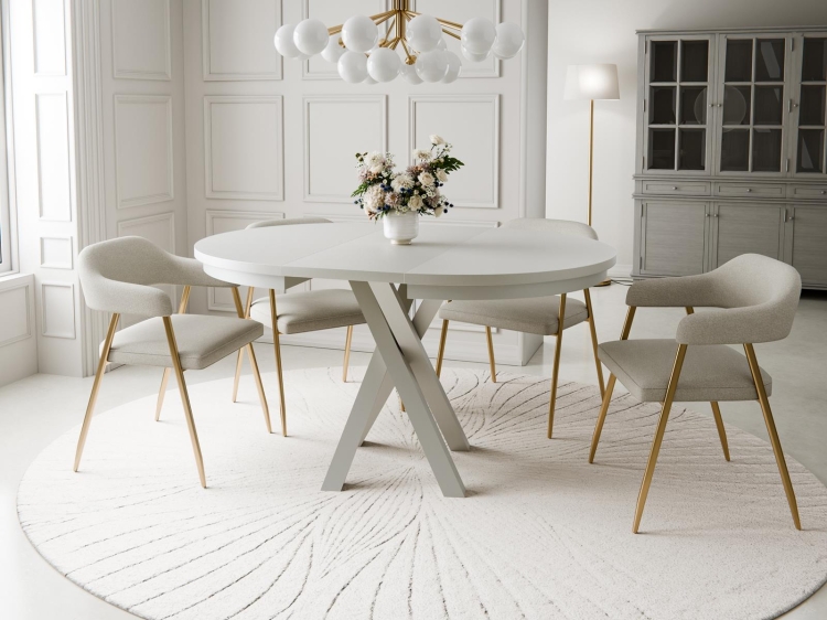 Czarny stół okrągły z funkcją rozkładania LOFTO