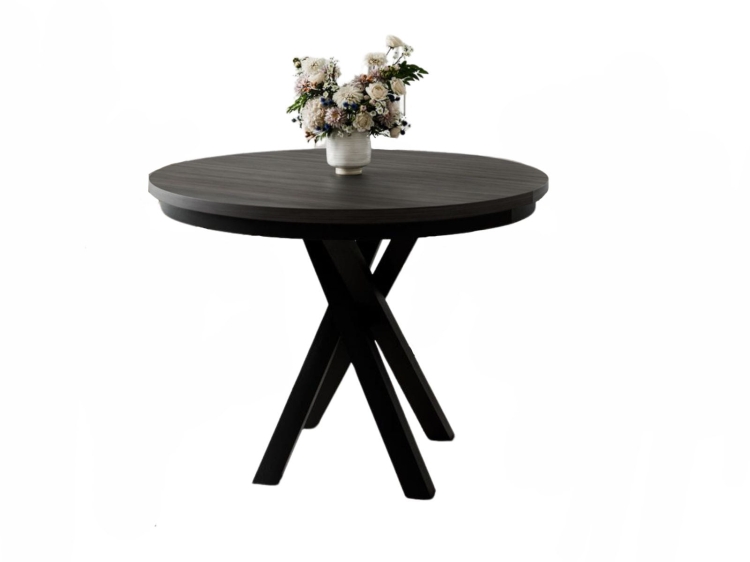 Czarny stół okrągły z funkcją rozkładania LOFTO