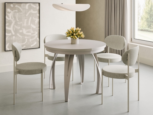 Kaszmirowy stół okrągły z funkcją rozkładania LUGOS