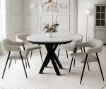 Biały nowoczesny rozkładany stół do jadalni LOFTO 