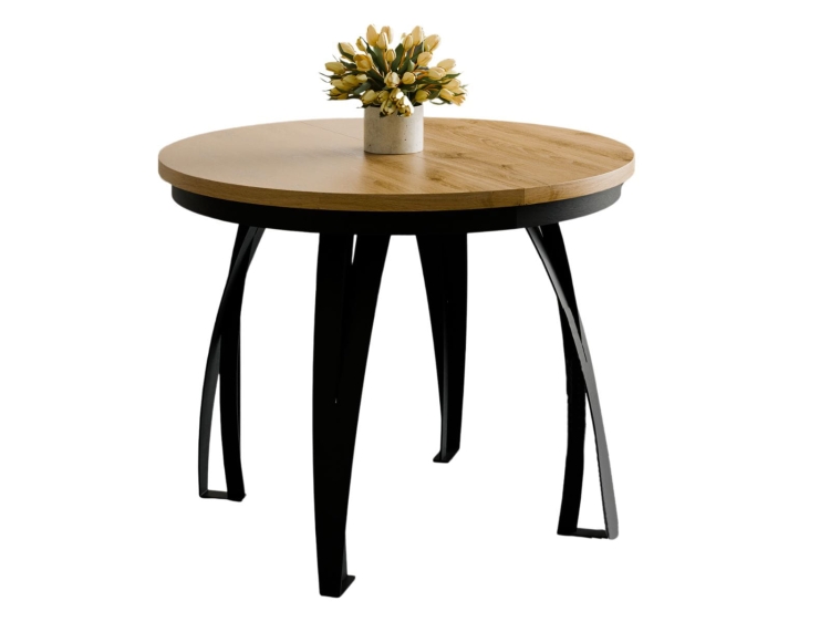 Okrągły rozkładany stół do jadalni LUGOS dąb craft