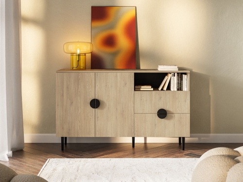 Elegancka komoda dąb cremona w stylu JAPANDI OSI