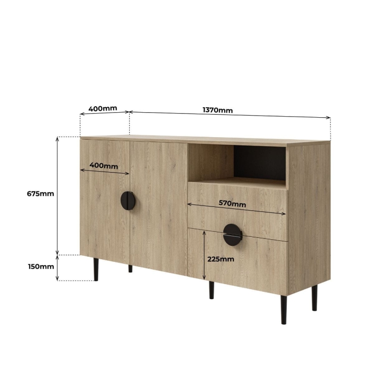 Elegancka komoda dąb cremona w stylu JAPANDI OSI