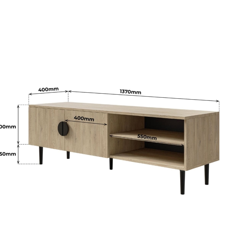 Mała szafka pod telewizor 137 cm w stylu japandi OSI
