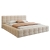 Miękkie łóżko tapicerowane beż z pojemnikiem na pościel ARI