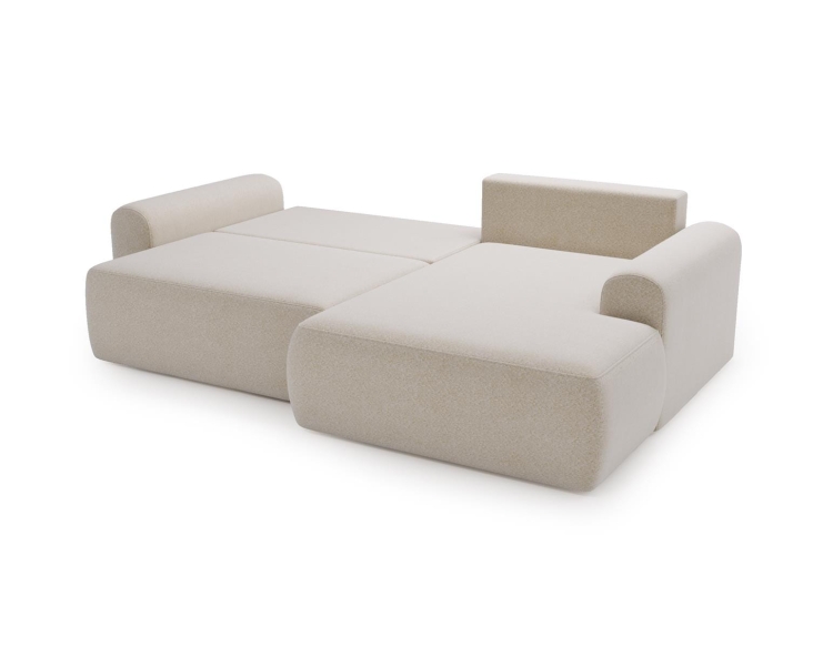Stylowy kremowy narożnik w tkaninie boucle AURA