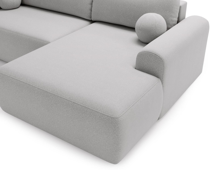 Szary narożnik boucle do nowoczesnego salonu AURA