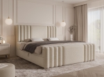 Modne łóżko kontynentalne bonell baranek jasny beż LIVA 