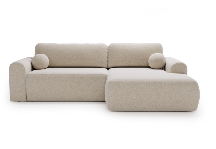 Stylowy kremowy narożnik w tkaninie boucle AURA