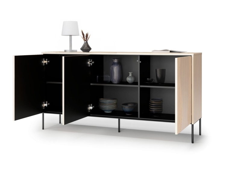 Pojemna komoda z oświetleniem LED do salonu FLUO