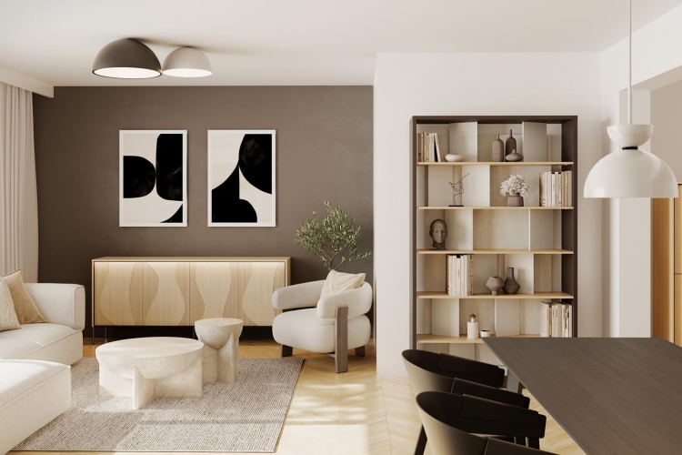 Pojemna komoda z oświetleniem LED do salonu FLUO