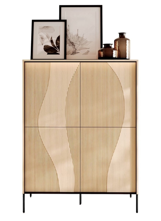 Wysoka komoda do salonu designerska dąb vincenza FLUO