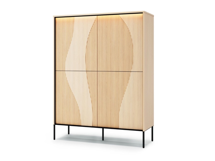 Wysoka komoda do salonu designerska dąb vincenza FLUO