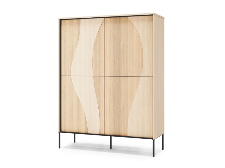 Wysoka komoda do salonu designerska dąb vincenza FLUO