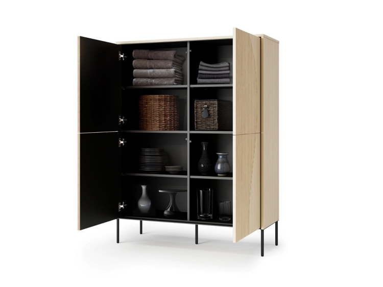 Wysoka komoda do salonu designerska dąb vincenza FLUO