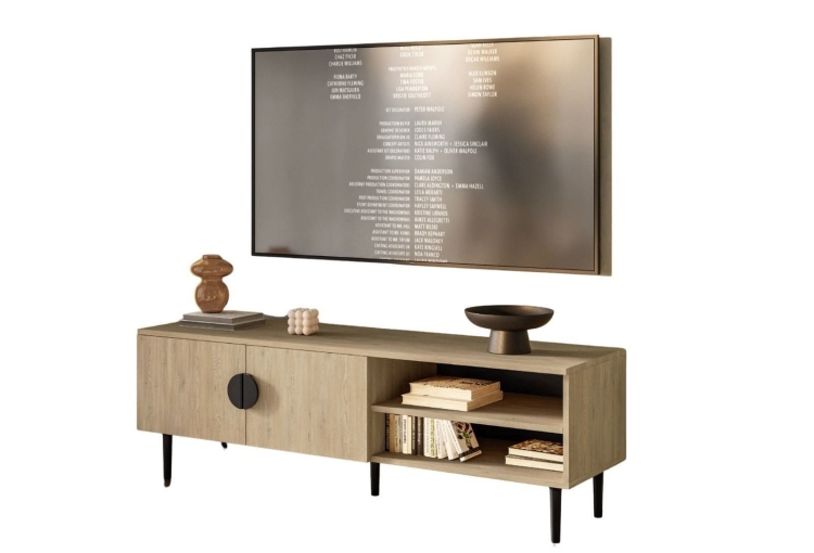 Mała szafka pod telewizor 137 cm w stylu japandi OSI