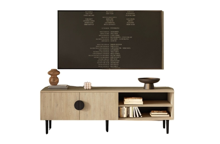 Mała szafka pod telewizor 137 cm w stylu japandi OSI