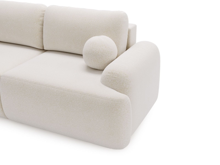 Beżowa sofa boucle rozkładana do salonu OLIO