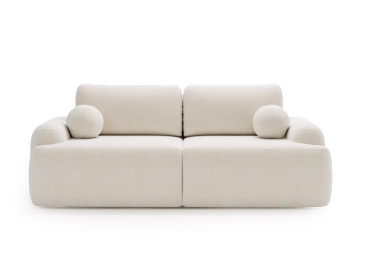 Sofa trzyosobowa kremowa boucle w minimalistycznym stylu OLIO