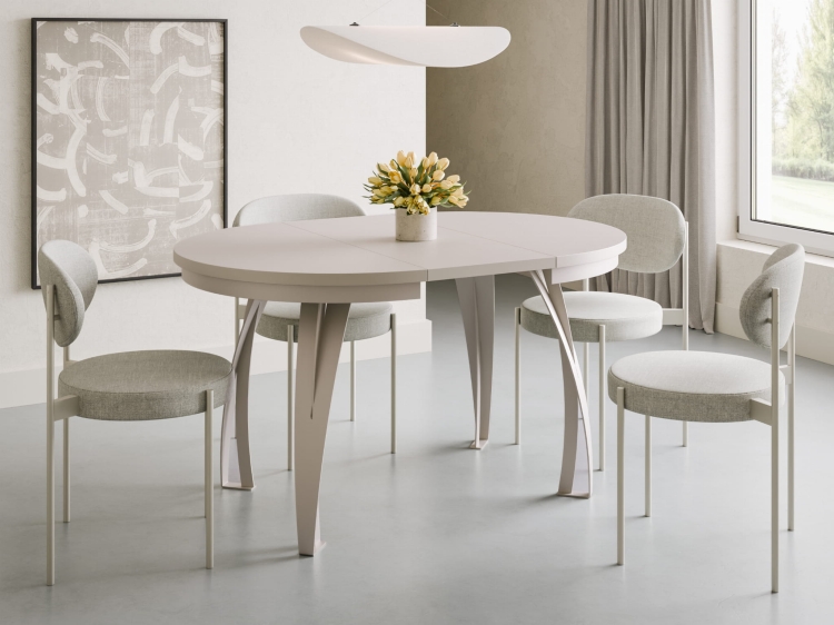 Designerski stół na metalowej podstawie LUGOS DĄB HIKORA