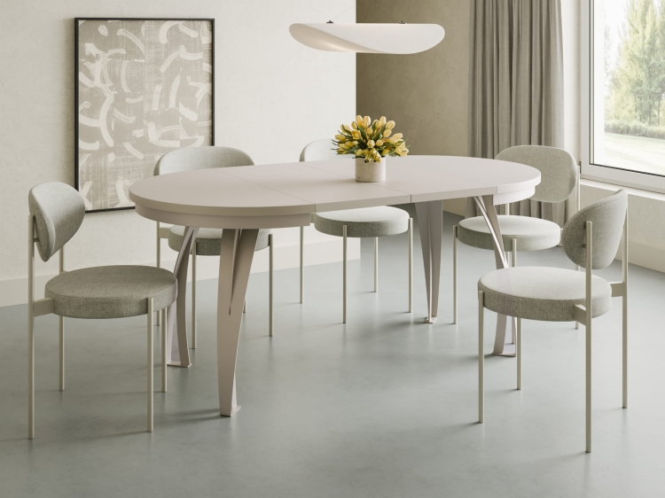 Designerski stół na metalowej podstawie LUGOS DĄB HIKORA